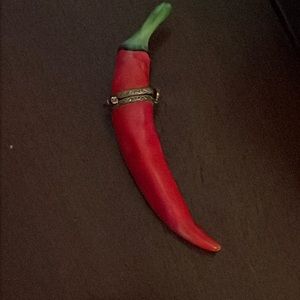 Hand painted Limoges Chili Pepper box